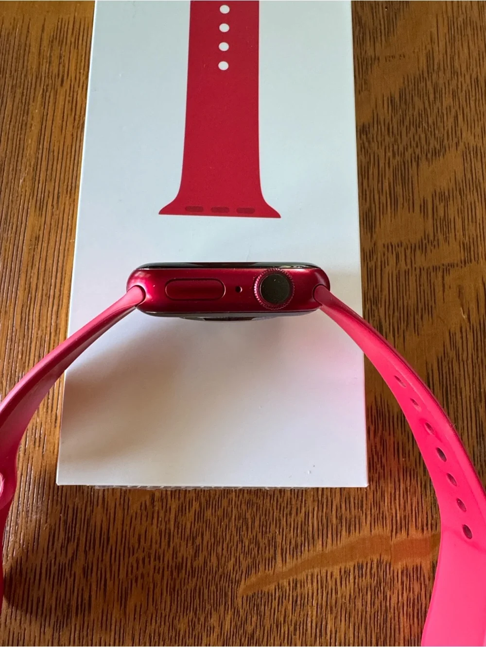 Apple Watch Series 7 with Red Sport Band - GPS - 42mm case